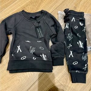 Little Bipsy ski print pocket pull over and jogger brand new with tags in bag